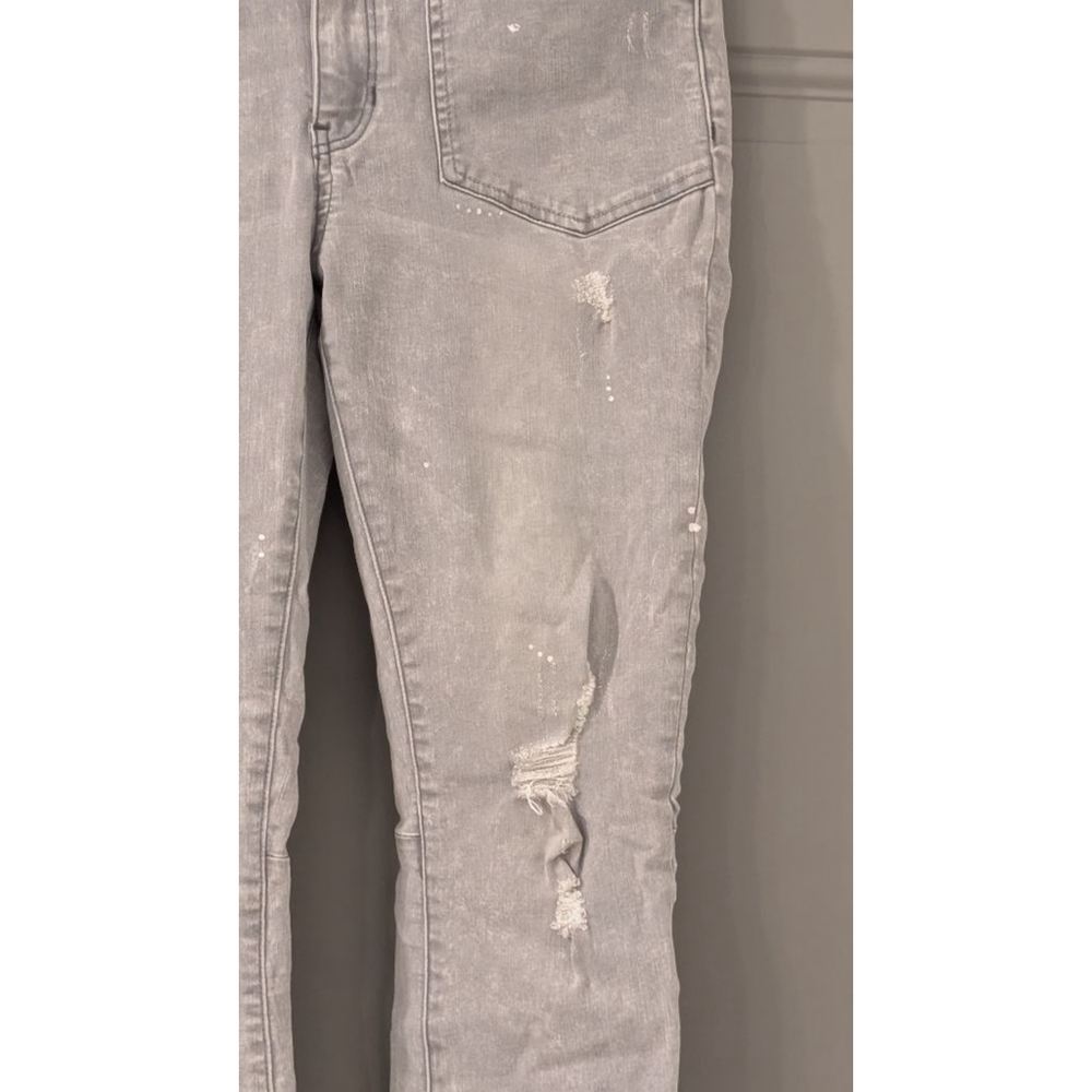 Women's We The Free Gray Distressed Skinny Jeans with Paint Splatter, Size 31 - Picture 2 of 11